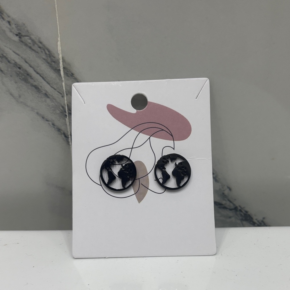 Black Globe Earrings